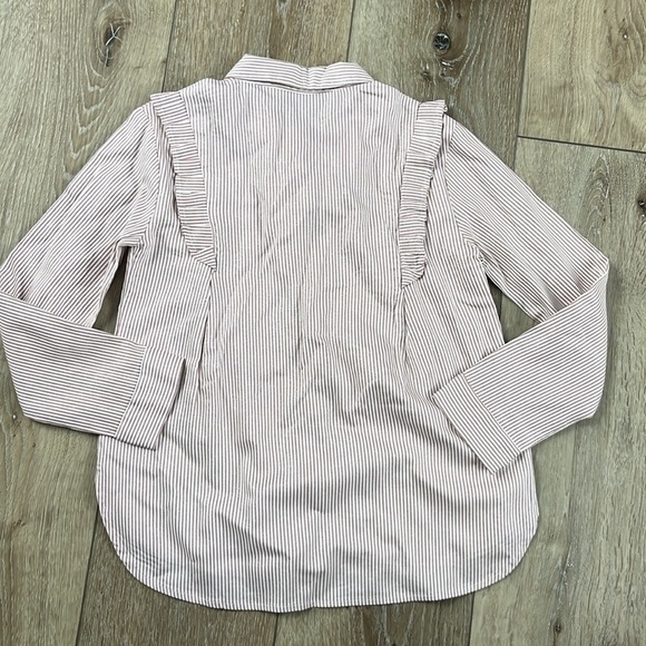 Mayoral Striped Button Down Striped Pink & White Blouse with a Shimmer - Picture 7 of 8